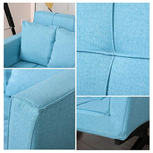 homcom Divano Letto 2 Posti con Letto Singolo, Arredamento Moderno per Soggiorno e Ufficio, 87x69x69cm, Blu