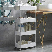 MGWA Moderno a Quattro Piani in plastica Bianca + Bagno in Alluminio casa Bagno Rack/mensola