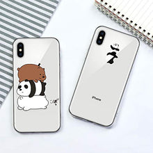 CrazyLemon per custodia per iPhone XS MAX, Custodia protettiva in silicone per paraurti in TPU trasparente con motivo Panda creativo - Panda ostacolo