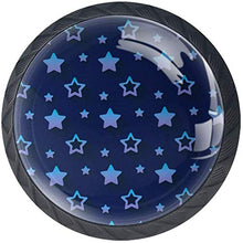 Motivo a stelle blu navy Pomelli per Porta Set di 4 Pomelli per Mobili Manopole per Cassetti Cucina Armadio Vetro