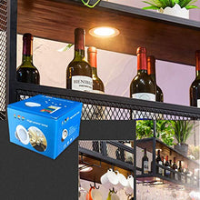 zxcvb Portabottiglie da Appendere in Legno Massello di Ferro con Luce ， Supporto per Calici Industriali A 2 Livelli ， Ripiano per Decorazione A Soffitto per Cucine di Ristoranti