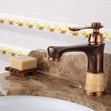 HYY-YY - Rubinetto per lavabo da bagno, in giada, in rame, girevole, colore: oro rosa