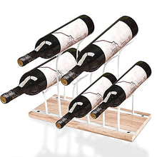 Agatige Portabottiglie in Legno per Vino, espositore da banco per Vino da banco per Cucina, Bar, Cantina per Vini, Armadio per dispensa(Bianca)