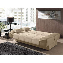 Divano letto clic clac convertibile in tessuto beige Alton