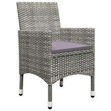 FAMIROSA Set Bistrot Giardino 3 pz Polyrattan e Vetro Temperato Grigio-8379