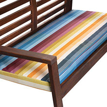 Celina Digby® - Cuscino impermeabile per panca da giardino a 2 posti, con imbottitura in morbida schiuma (114 x 47 x 6 cm), motivo a strisce pixel arcobaleno