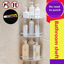 Mensola da bagno a 3 ripiani doccia scaffale angolare senza trapano, cestino angolare a tre livelli rack scaffale da doccia e angolo in alluminio con montaggio a parete