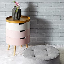 Home Deco Factory Comodino, Polyester, Rosa, 38 x 55 x 38 cm