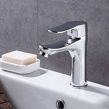 SXJ Rubinetto per Bagno Maniglia Singola, Cromato con Tubi di Alimentazione Rubinetto, Rocchetto di Ceramica, Lavabo per Lavabo