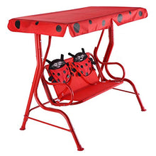 COSTWAY Altalena per Bambini, Altalena Dondolo per Giardino con Tetto Apribile e 2 Posti, Blu