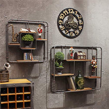 Decorazioni da parete Mensola di design Mensola a parete rettangolare Legno e ferro Materiale metallico utilizzato per scaffale per scaffali Espositore per vino Portaoggetti per pareti mobili L90 *