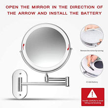 HGXC Specchio da Barba a Parete con Specchio da Bagno con ingrandimento 1X / 10X, 360 °; Girevole, Alimentato da 4 batterie AAA