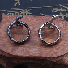 personalità esagerazione Retro Snake Ring Snake Punk Animal Geometric Ring Sliver