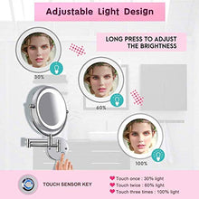 HGXC Specchio per Il Trucco 5X Specchi da Barba a Parete Specchio ingranditore da Bagno con luci e ingrandimento