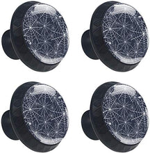 Ragnatela bianca Rete blu scuro Pomelli per Porta Set di 4 Pomelli per Mobili Manopole per Cassetti Cucina Armadio Vetro