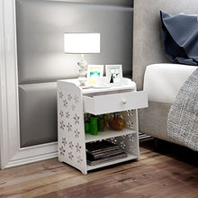 MThomes Armadio Bianco da Comodino con cassetto Dimensioni Circa: 49.3 x 39.3 x 29.3cm（H x W x D）
