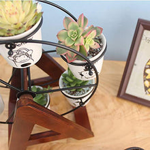 Supporto da Fiori Mini per Desktop, Supporto per Piante girevoli a 360 ° in Legno Massiccio, pianta per Stand per Piante Multiple