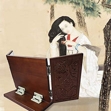 Specchio Tableop Tri-Fold Vanity Legno Desktop Trucco per Il Trucco Mirror Incisione retrò HD Mirror