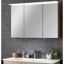 Fackelmann - Set di mobili da Bagno in Stile Rustico, con armadietto a Specchio a LED, 100 cm, 3 Pezzi