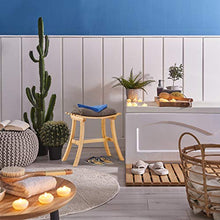 Relaxdays 10022339 Sgabello in Bambù, Design Curvo, Elegante, per Guardaroba, HxLxP: 48 x 56 x 28,5 cm