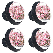Fiore rosa ciliegia 4 PCS Pomelli per Porta, Pomolo per Mobile, Pomelli per Mobili con Viti, Maniglia per Armadietto, Pomelli per Porta, Pomelli per Cassetti per Porta, Armadio, Cassetto e Credenza