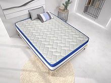 Imperial Confort Copenhague 25 Materasso, Viscografene, Bianco-Blu, Semplice, 90x200