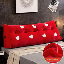 Xufei Cuscino Doppio Cuscino Doppio Cuscino per la Testa Cuscino Lombare Cuscino Estraibile e Lavabile Lungo Cuscino (Colore : Rosso, Dimensioni : 120×22×50cm)