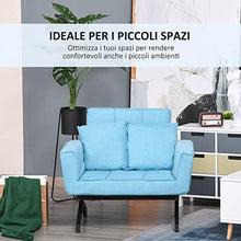 homcom Divano Letto 2 Posti con Letto Singolo, Arredamento Moderno per Soggiorno e Ufficio, 87x69x69cm, Blu