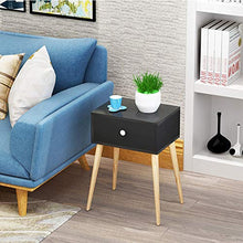 YSXFS Comodino, Castelli con Comodini, Comodini con Un Cassetto con Tavolino da caffè Tavolino da caffè Tavolino con Gambe in Legno Massello 44 * 35 * 59 Cm (Color : Black)