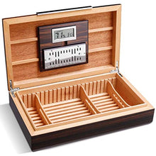 SMEJS Legno di Cedro Cigar Box, Piano Vernice, costante di Temperatura e umidità umidificatore, può Contenere 75 (Dimensione: 40x24.5x10.5cm)