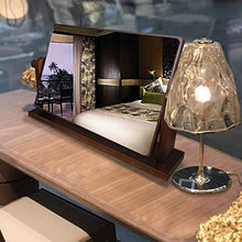 Specchio con Supporto Portatile Trucco vanità specchi da banco in Piedi Slim Solid Wood Makeup Mirror