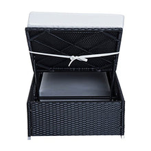 Outsunny Lettino Prendisole Sdraio di Lusso da Giardino PE Rattan e Alluminio Sedia Lounge