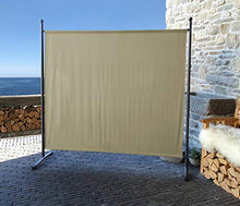 QUICK STAR Paravento da Giardino 180 x 178 cm Divisorio in Tessuto Balcone Protezione della Privacy Beige