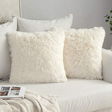 MIULEE Confezione da 2 Federe in Felpa per Cuscini Decorative Fodere Copricuscini Arredi per Casa Divano Letto50 X 50 cm Beige