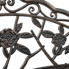 FAMIROSA Panchina da Giardino in Alluminio Fuso 100cm Bronzo