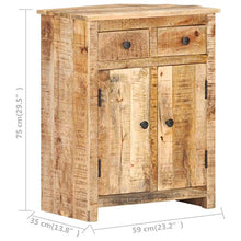 vidaXL Legno Massello di Mango Grezzo Credenza Madia Mobile Basso Armadio Armadietto Mobili Arredo Arredamento Cassapanca Portaoggetti 59x35x75 cm