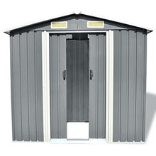 Festnight Capanno da giardino per Attrezzi in Metallo Grigio 204x132x186 cm