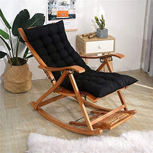 eewopjkj Cuscino per Lettino Prendisole Supporto per Schienale Alto Addensare Cuscino per Sedia Relax Extra-Large Cuscino reclinabile Cuscini per Sedia a Dondolo Cuscini da Giardino-Nero 48x120 cm
