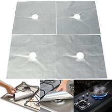 FairOnly 4PCS Foil Gas Stufa Copertura Riutilizzabile Alluminio Protector Liner Clean Mat Pad Necessities