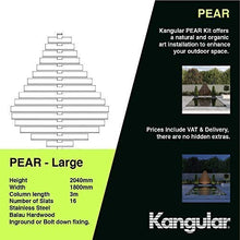 Kangular Pear grande interrato, altezza sopra terra 2,2 m larghezza 1,5 m, acciaio inossidabile, doghe in legno duro, completamente riciclabile, brevettato.