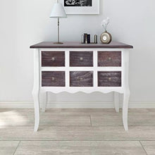 fzyhfa armadio di console 6 cassetti in legno 80 x 36 x 79 cm (L x L x H) Grigio e Bianco