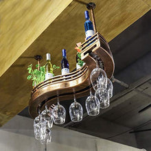 WAN Cremagliere del Vino Appeso scaffale per Vino in Metallo, Ferro Europeo e Legno Bicchiere di Vino Hanging Rack Calice Holder (Dimensioni: 80 * 25 * 12 cm)