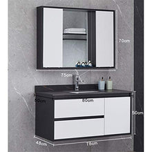 MxZas Simple Rock Board Bagno Cabinet Combinato lavabo lavabo vanità Set di vanità da Bagno Singolo lavabo (Color : Black, Size : 50x80x50cm)