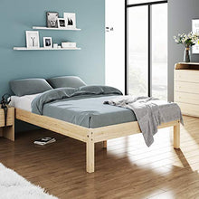 Keebgyy Telaio in legno di abete rosso massiccio, con gambe di supporto, per camera da letto, colore naturale, 140 x 200 cm