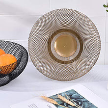 litty089 - Cesto portaoggetti in Ferro, a Doppio Strato, Adatto per Caramelle, Verdure, Frutta Nero