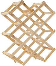 CODIRATO Portabottiglie Pieghevole in Legno Scaffale per Bottiglie di Vino e Birra Cantinetta Vino per 10 Bottiglie di Stoccaggio(45 * 31CM)