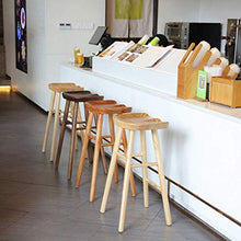 GYPPG Wooden Bar Stool Kitchen Pub Barstools Solid Wood Seat Dining Chair Modern Style for Cafe Counter Breakfast,Seat Height:65cm,75cm