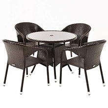 Set di Mobili da Giardino per Esterni, Set di Conversazioni per Sedie in Vimini da 5 Pezzi Include 4 Sedie E 1 Tavolo Set di Mobili Combinati in Rattan per Tutte Le Stagioni