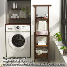 TWW Mensola Lavabo retrò con Specchio, Supporto per Lavabo Domestico dal Pavimento al Soffitto, Supporto per Lavabo Semplice E Moderno, Supporto per Specchio,Light Brown