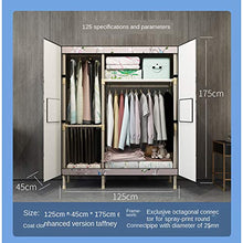 XYBB Armadio Camera da Letto Tessuto Telaio in Acciaio Tubo in Acciaio Bolds Rinforzo Doppio Assemblaggio 175 * 87 * 45cm 12